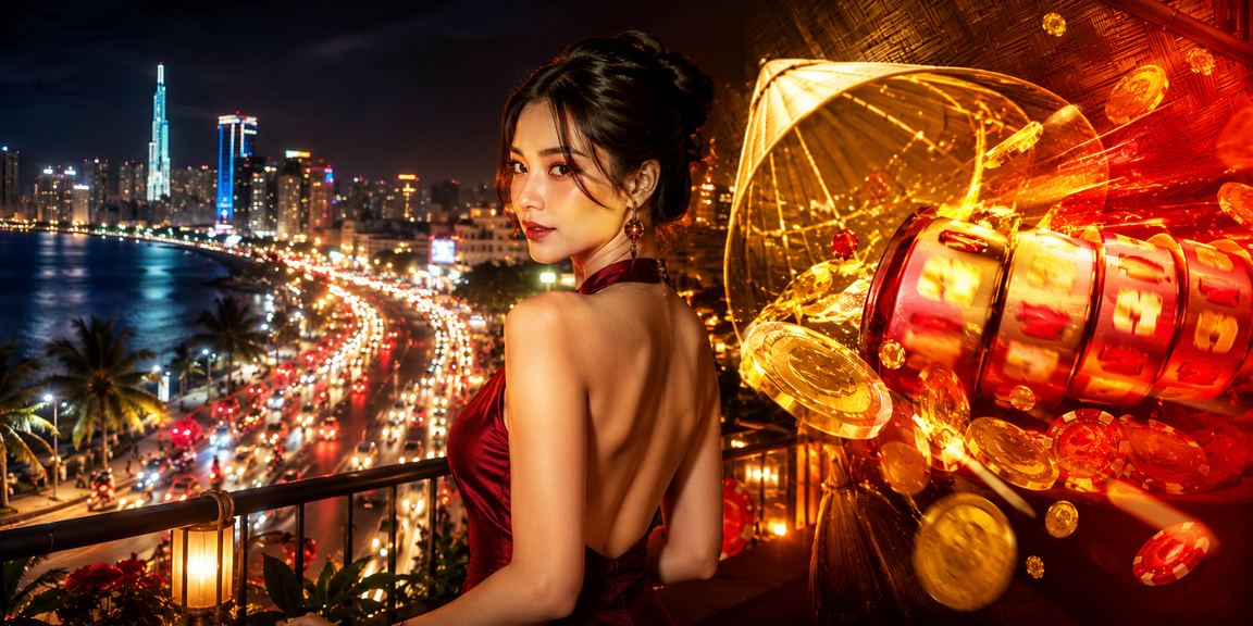 Người phụ nữ đội nón lá tại TP.HCM chơi slot game trên điện thoại